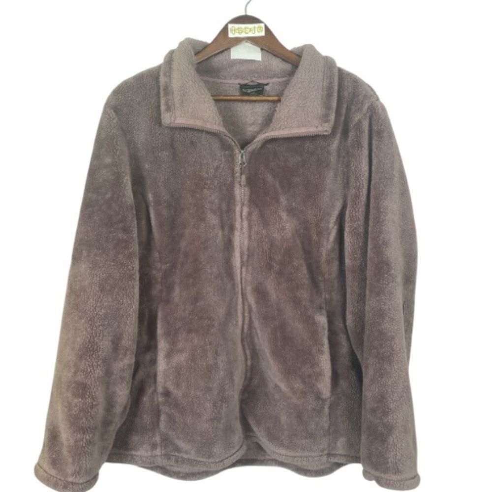32 degrees heat Warm Mauve Purple Plush Zip Jacket XXL | Fall Essential